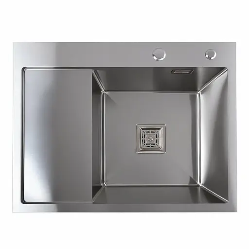 Кухонная мойка Platinum Handmade 65x50 R (квадратный сифон 3,0/1), Нержавеющая сталь - фото 1