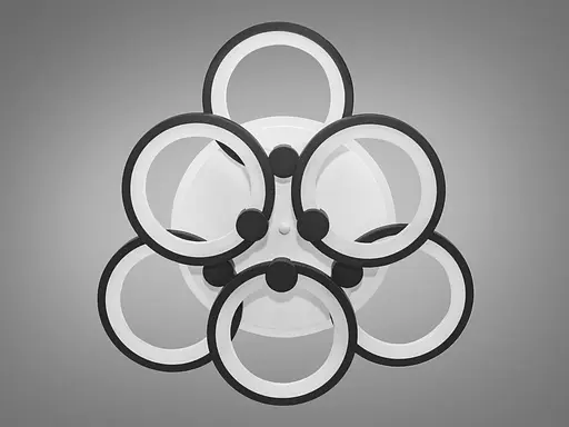 Сучасна стельова люстра з пультом, дімером, підсвічуванням, 115W - фото 4