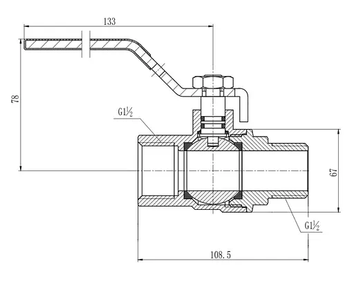 Кран шаровой Thermo Alliance Forte 1 1/2" ВЗ прямой, PN40, рычаг SF605W40 - фото 4
