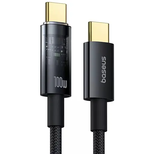 Дата кабель Baseus Explorer with Auto Shutdown Type-C to Type-C 100W (1m) (P103197031) Cluster Black - фото 2