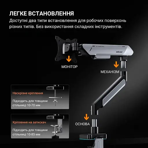 Кронштейн Anda Seat Stealth Pro II RGB 17''-42'' Black AD-W-A9X-1S-BB - фото 14
