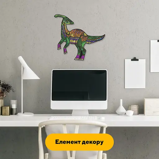 Пазл деревянный Динозавр Гадрозавр, А2, Деревянная коробка 300+ элементов - фото 6