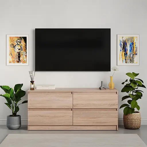 Тумба під телевізор MebelStar Нео 4Ш 120x43x53 см Дуб сонома (MBS-1271) - фото 2