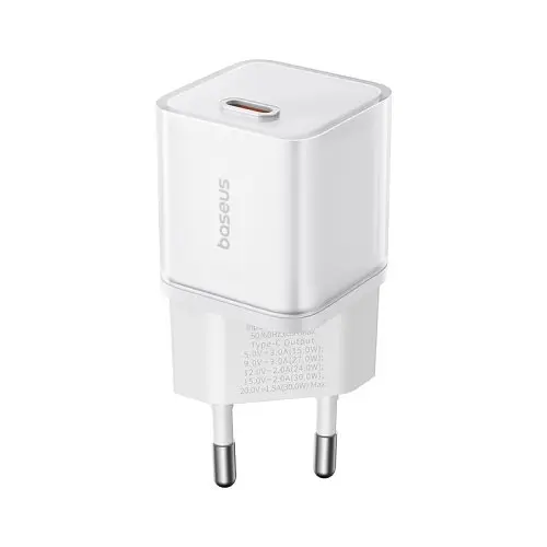 Мережевий зарядний пристрій Baseus GaN5S Fast Charger 1C 30W EU білий P10162504213-00 - фото 6