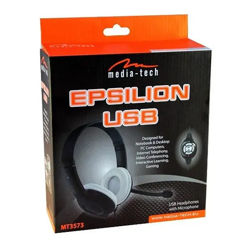 Гарнітура Media-Tech EPSILION USB, Black-White - фото 6