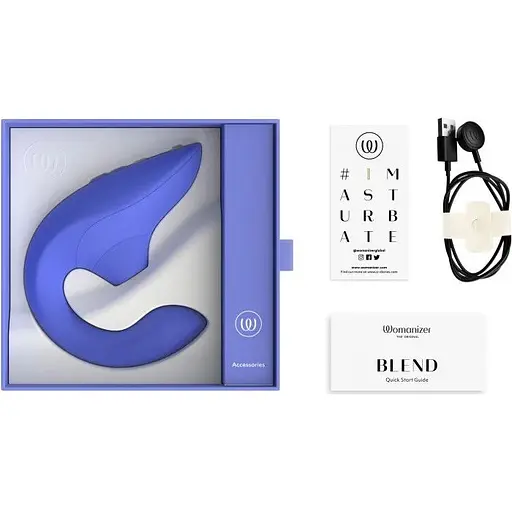 Вібратор кролик Womanizer Blend (Blue) - фото 4