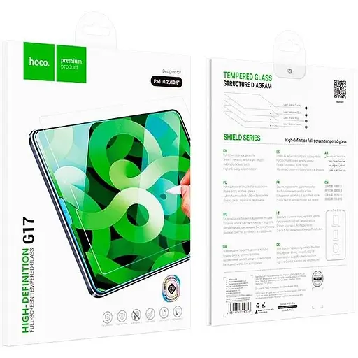 Захисне скло Hoco для iPad 10.2/10.5" Shield series full-screen high-definition tempered glass (G17) - фото 2