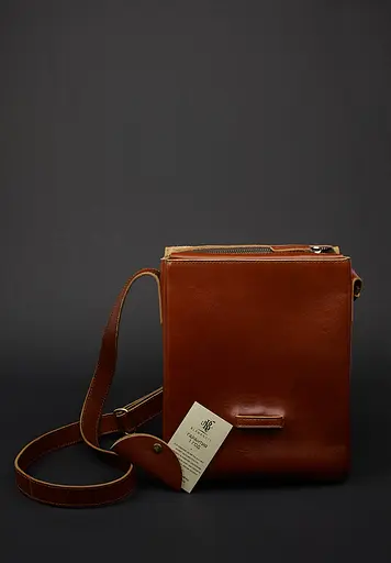 Чоловіча шкіряна сумка-месенджер Esquire світло-коричнева - фото 3