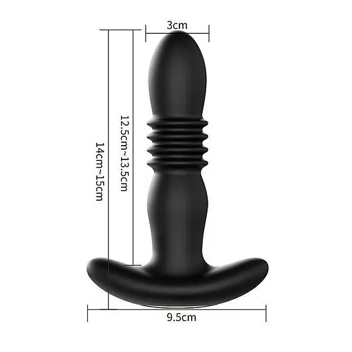 Анальна силіконова пробка Magic Jingers з вібрацією та поступальними рухами Smart 125 мм чорна - фото 6