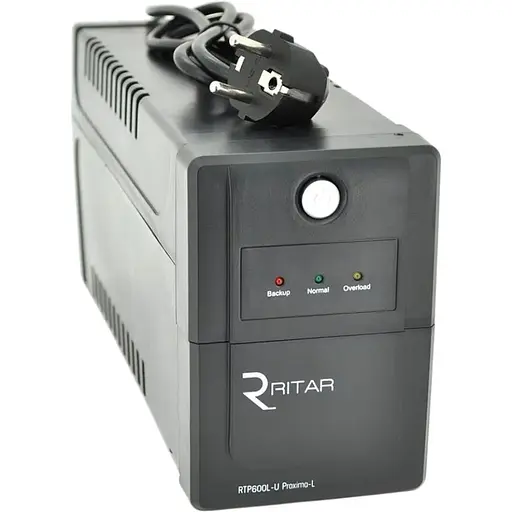 ДБЖ Ritar RTP600L-U (360W) Proxima-L, LED, AVR, 2st, USB, 2xSCHUKO socket, 1x12V7Ah, plastik Case (340 x 140 X 205) Q4