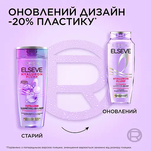 Уцінка. Шампунь-філер для волосся L'Oreal Paris Elseve Hyaluron Plump 400 мл (AA428900) - фото 4