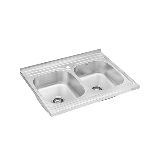 Кухонна мийка Kroner KRP Satin-6080Z (0,8 мм) (CV022827) - фото 2