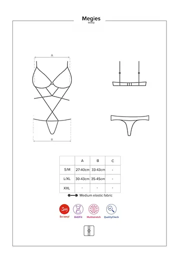 Боді Obsessive Megies Teddy від Obsessiveчорний - фото 7