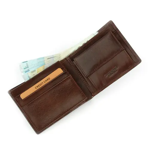 Кошелек мужской кожаный Virginia Conti Т813 коричневый без кнопки - фото 2