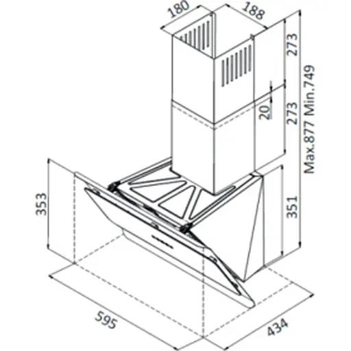 Вытяжка наклонная Ardesto HL-F1300BLG [142618] - фото 11