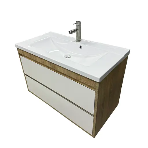 Набір для ванної кімнати Adamant раковина умивальник QUANTO 90 штучний камінь прямокутна з сифоном Click-Clack + змішувач - фото 5