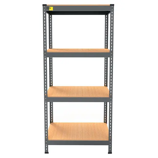 Металевий стелаж Emby Light Series (розмір 1500х600x450мм) 4 полиці ДСП до 100кг Чорний - фото 3