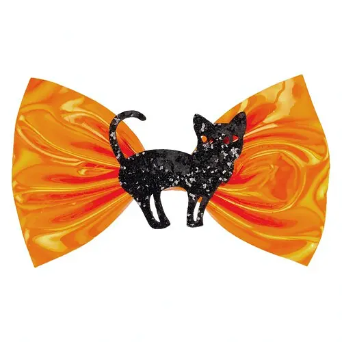 Заколка Бант з чорною кішкою - фото 1