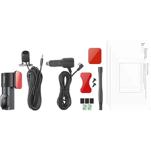 Автомобільний відеореєстратор Hoco DV8 2K Display Hidden with Rear Camera Black (6942007623384) [136872] - фото 5