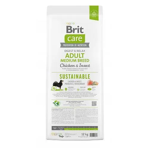 Сухой корм Brit Care Dog Sustainable Adult Medium Breed для собак средних пород, с курицей и насекомыми, 12 кг - фото 5