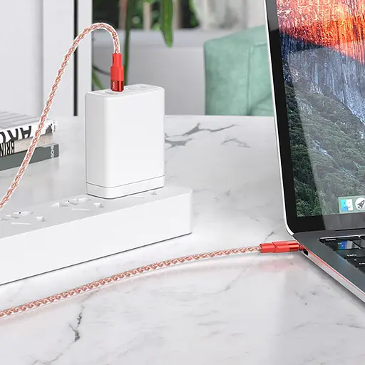 Дата кабель Hoco X99 Crystal Junction Type-C to Type-C 60W (1m) Red - фото 5