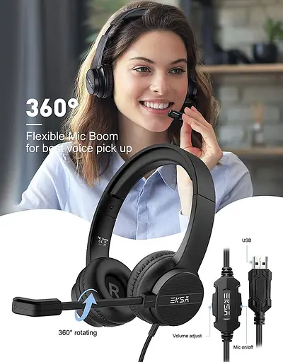 EKSA H12E 3.5 aux гарнитура с микрофоном с шумоподавлением - фото 6