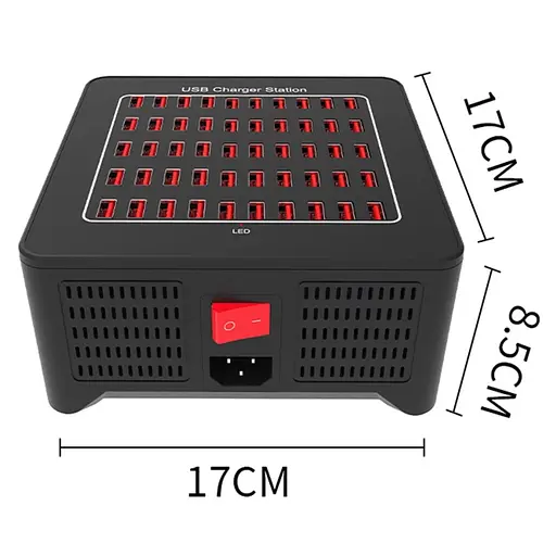 Зарядна станція ILEPO багатопортова на 50 USB портів 250 Вт / мережевий мультизарядний пристрій (19015) - фото 3