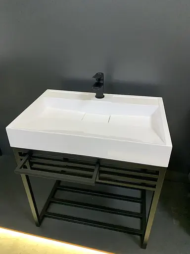 Раковина Adamant умывальник VISION искусственный камень прямоугольная - фото 2