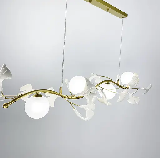 Підвісна видовжена люстра у флористичному мотиві | Арт. D 7370 L GD | Line F - фото 2