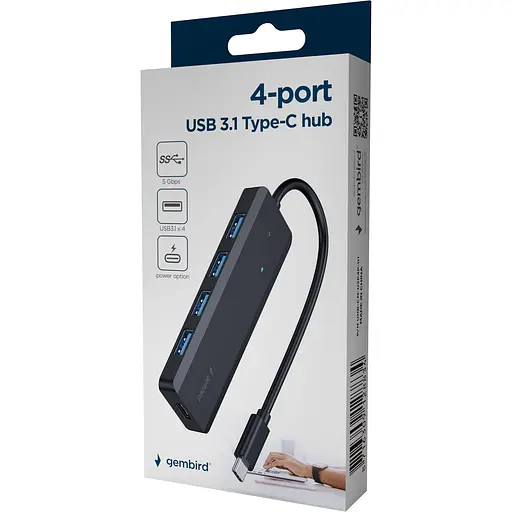 USB-Хаб Gembird на 4 порти USB 3.1 (UHB-CM-U3P4P-01) - фото 3