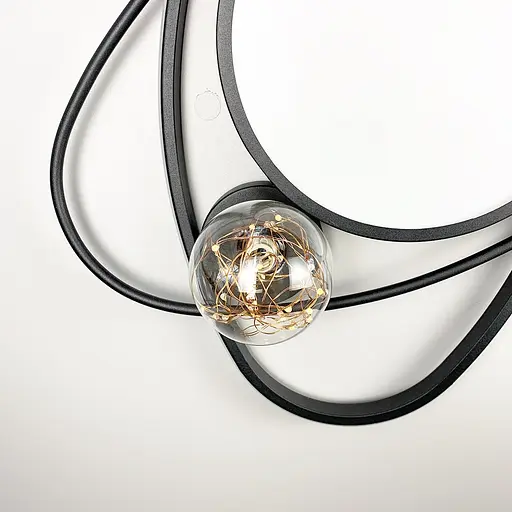 Люстра-орбіта з led гірляндою в плафоні | Line F | Арт. MJ47-500 BK - фото 2