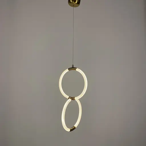 Дизайнерский латунный подвес двойной круг с гибкой LED лентой | Line F | Арт. Mj60/2 - фото 1