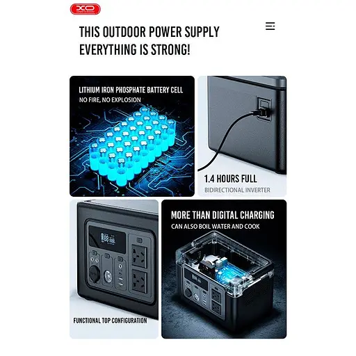 Портативная электростанция XO PSA-700W Energy storage power 192000mAh - фото 8