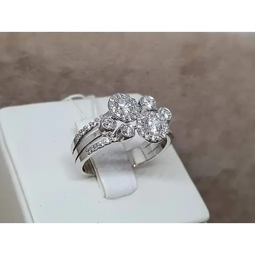 Золоте кільце Гаразд з фіанітами. 3523569Б 17,5 - фото 4