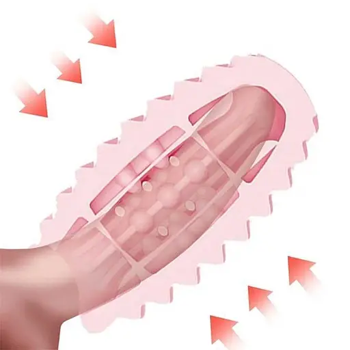 Яйце-мастурбатор текстуроване двостороннє силіконове чоловіче пристосування компактне бірюзове - фото 10