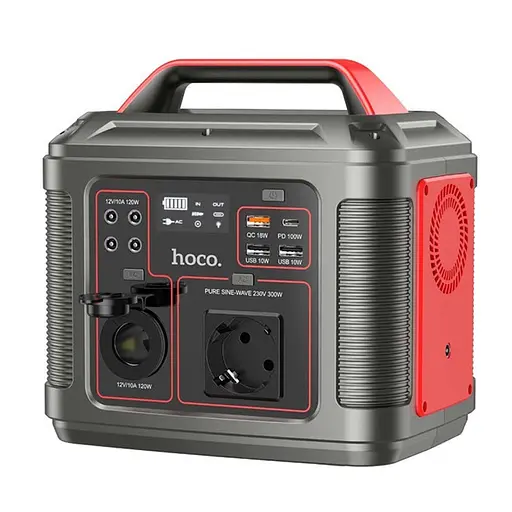 Портативная зарядная станция Hoco DB28 300W 296Wh 80000mAh Silver / Red