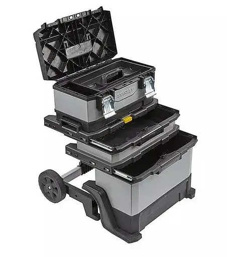 Ящик инструментальный Stanley Rolling Workshop многосекционный с колесами 89х57х39 cм (FMST1-75506) - фото 2
