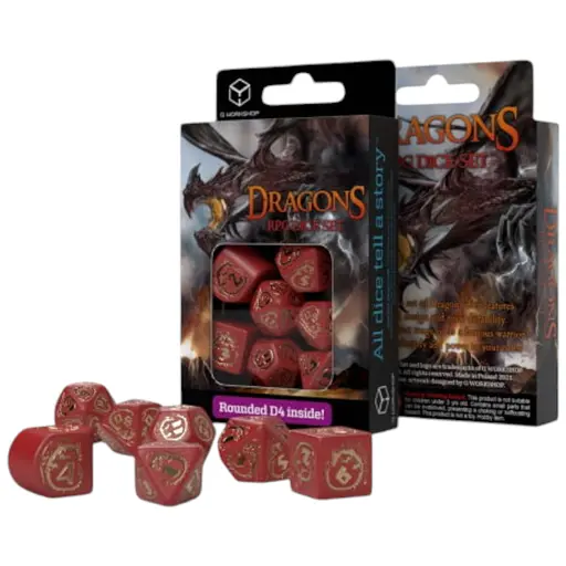 Набір кубиків Dragons Modern Dice Set Ruby , 7 шт. (RDRA08)