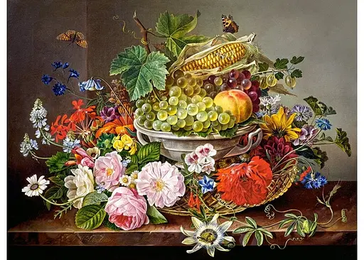 Пазл Castorland Натюрморт с цветами и фруктовой корзиной 2000 эл. (C-200658) - фото 2