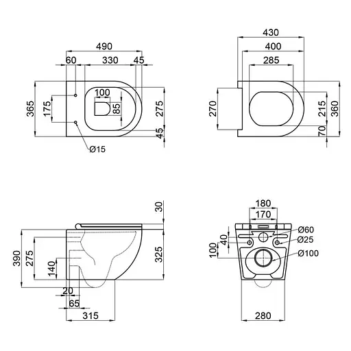 Унитаз подвесной Qtap Robin New безободковый с сиденьем Soft-close QT1333046EUQW - фото 13
