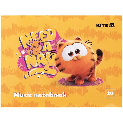 Зошит для нот Kite Garfield А5, 20 листів (GF25-405)