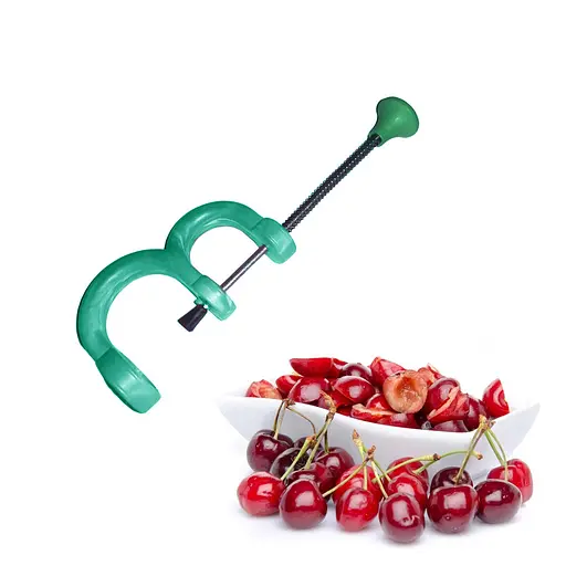 Прибор для удаления косточек выдавливатель косточки (нержавеющая сталь, пластик), Kitchen Master Зеленый 85616 - фото 2