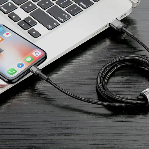 Дата кабель Baseus Cafule Lightning Cable Special Edition 2.4A (1m) (CALKLF-G) Сірий - фото 4