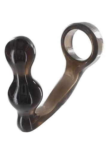 Анальна пробка з ерекційним кільцем Toy Joy Power Plug Penisring 11.5 см (сірий)