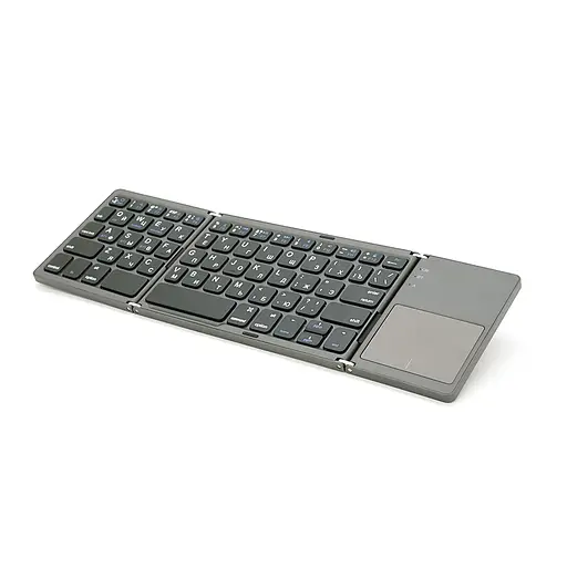 Клавіатура бездротова Voltronic B033, розкладна, 64 клавіші, Touchpad, (Eng/Pyc), 2.4G, Gray, 300x98mm, Box - фото 4