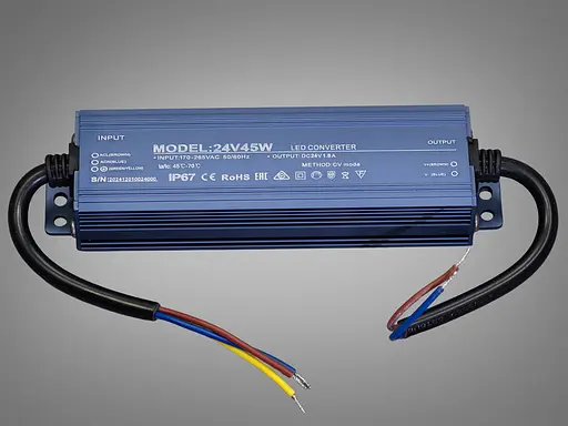 Блок живлення 24 В, для підключення LED стрічки, 45Вт, 1.88А - фото 1