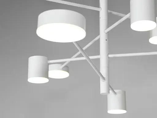 Захоплююча новинка, LED люстра на кухню, 40W, біла люстра на 8 плафонів - фото 3