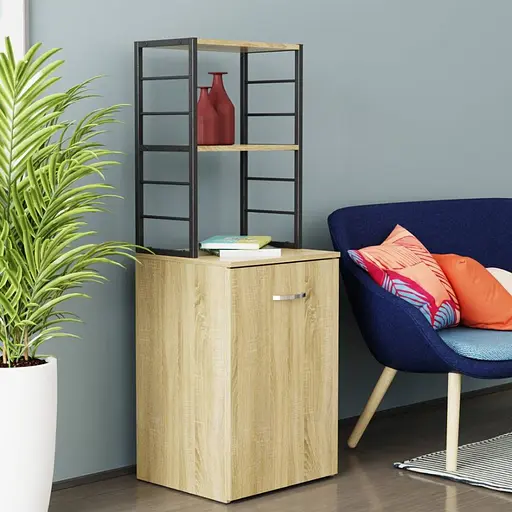 Стол-тумба трансформер Смарт 4/1 с этажеркой Ferrum-decor 1430x1450x500 Черный металл ДСП Дуб Сонома 16 мм (FRD-105126) - фото 5