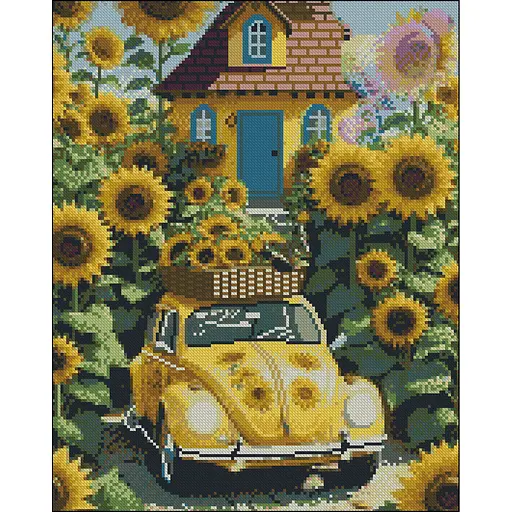 Алмазная мозаика Strateg ПРЕМИУМ Лето в деревне без подрамника размером 40х50 см (ZAV4050-44) - фото 1