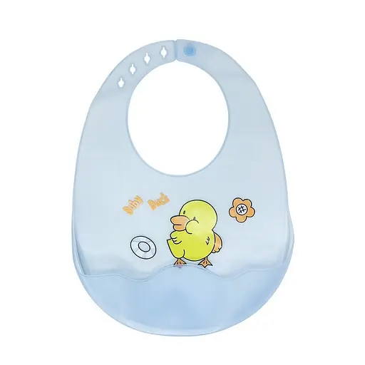 Дитячий силіконовий слюнявчик Mega Zayka MGZ-0618-1 на застібці - фото 1